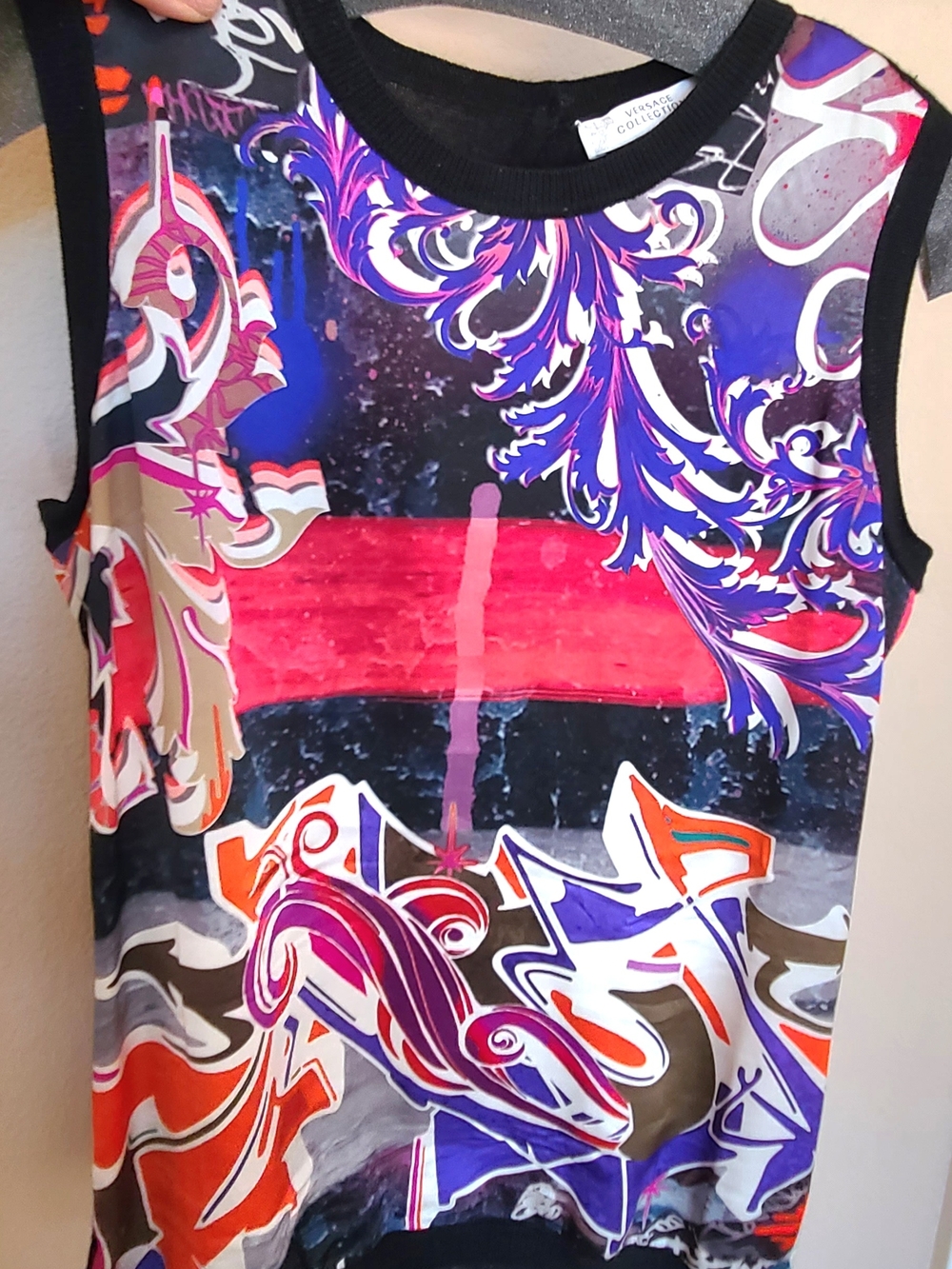 Versace Collection Vibrant Graphic Sleeveless Top